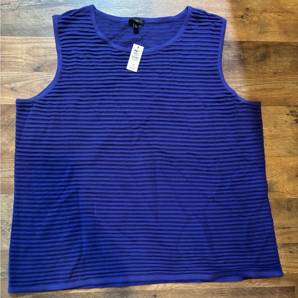 Talbots Women’s Dark Blue Modern Ottoman Shell 2x Sweater!